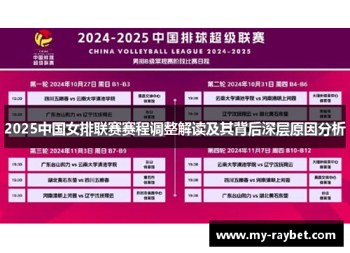 2025中国女排联赛赛程调整解读及其背后深层原因分析